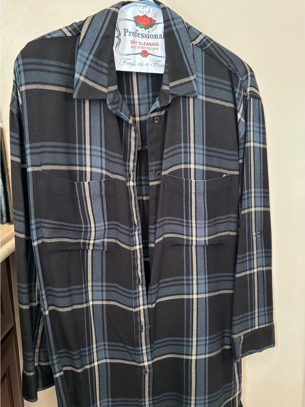 Women’s Black & Blue Plaid Tunic Shirt